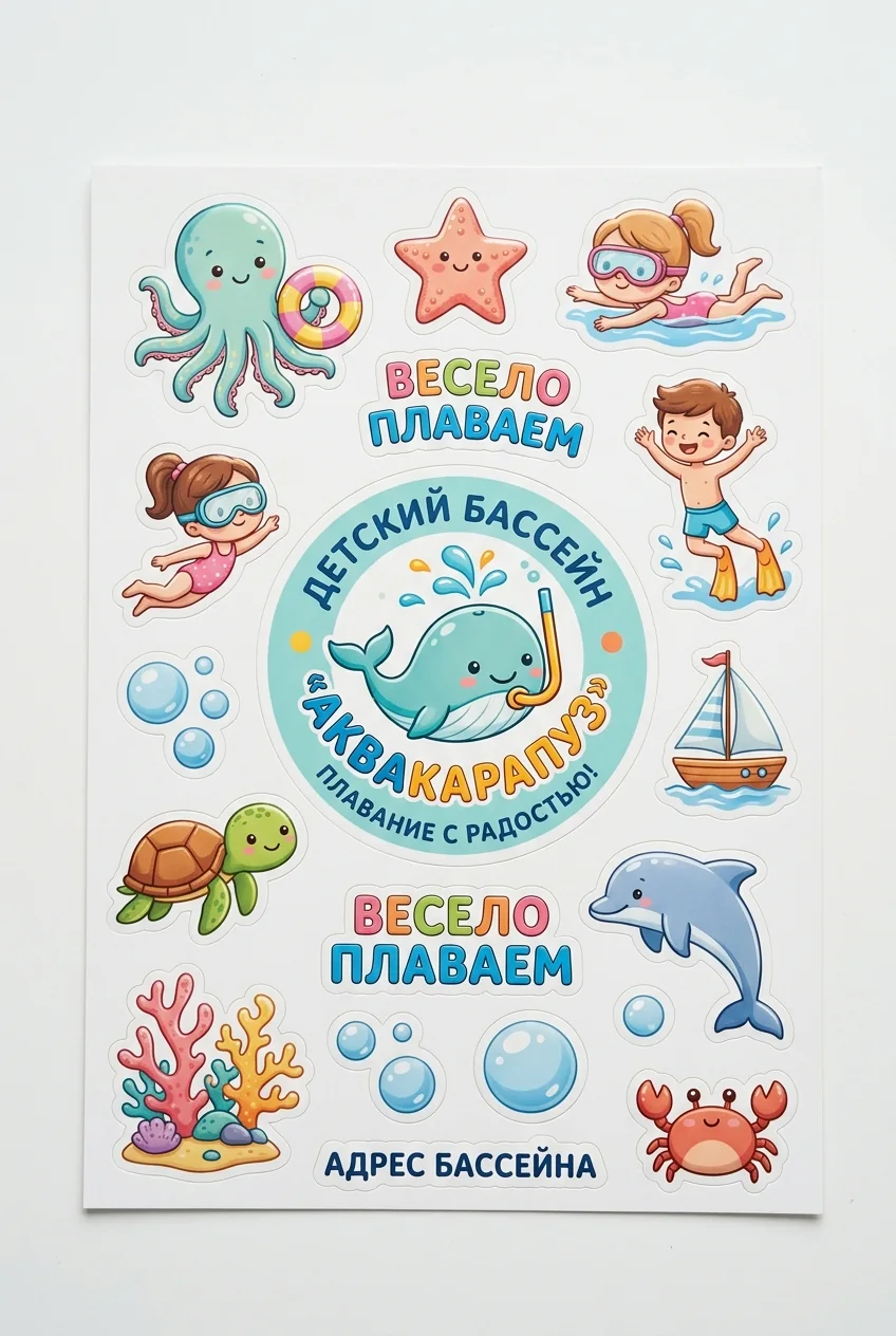 Наклейки для детского бассейна